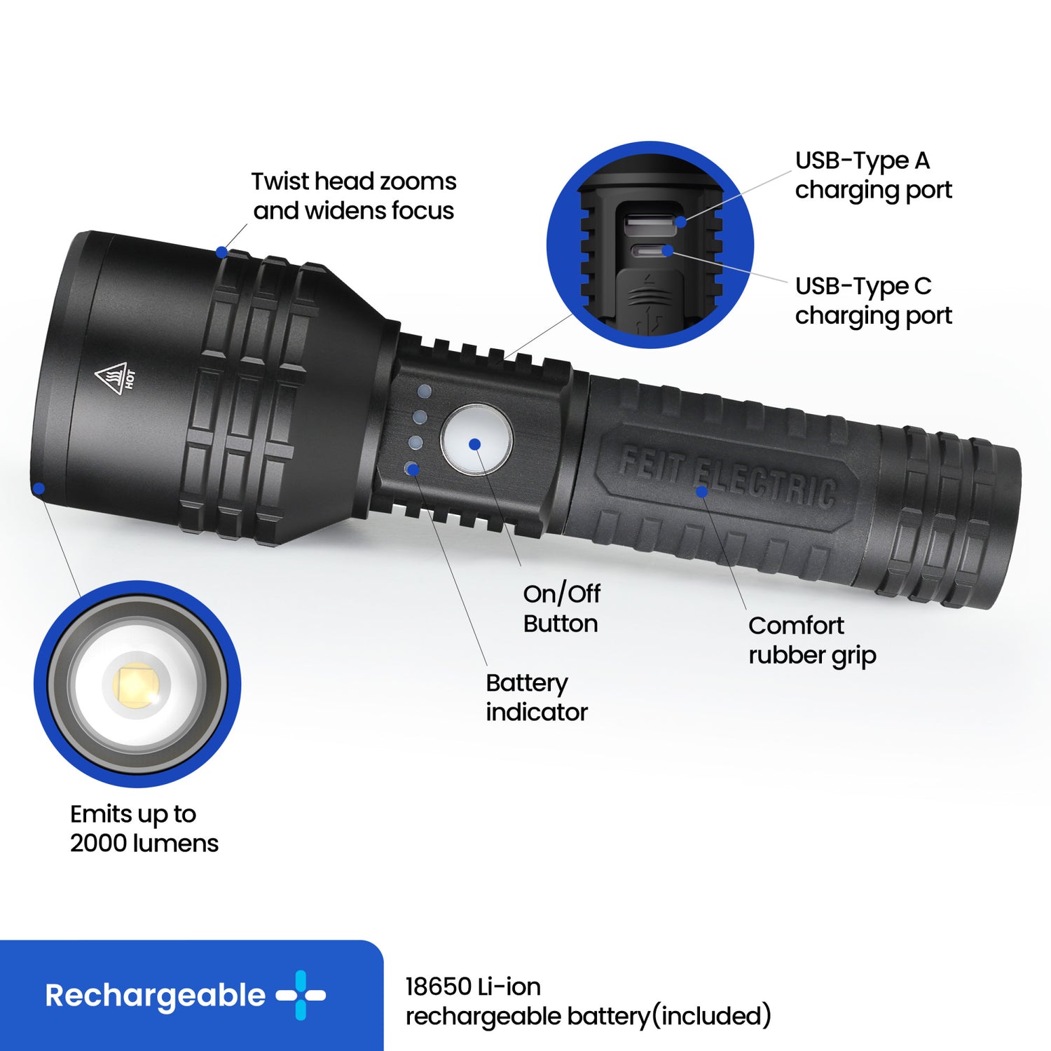 7.5 in. LED Long Range Flashlight