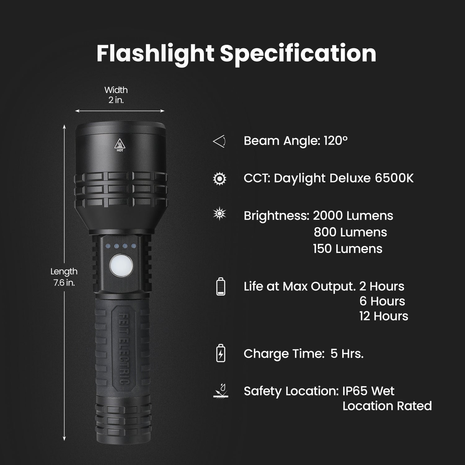 7.5 in. LED Long Range Flashlight