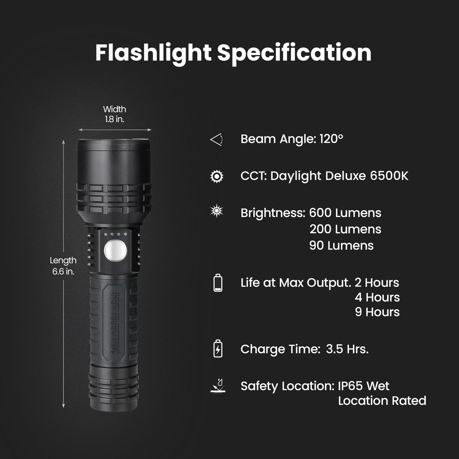 6.6 in. LED Long Range Flashlight