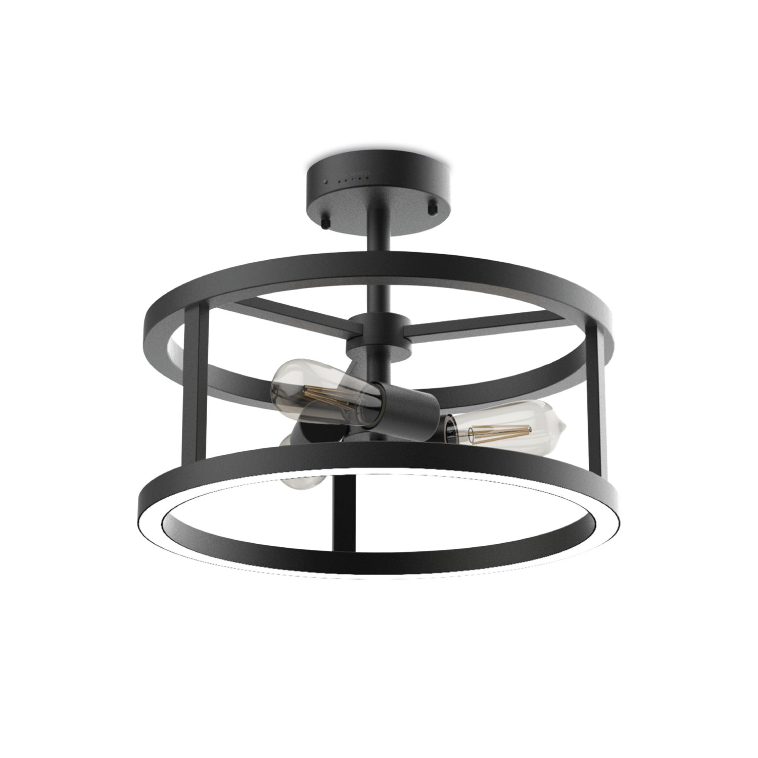 Katalyst Collection LED Semi Flush Decorative Ceiling Light Fixture Matte Black