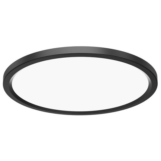 11 in. 13.7W (75W Replacement) Selectable White Round Black LED Flat Panel Ceiling Light (2-Pack)