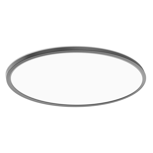 32 in. 50W 6-Way Selectable White Oval Nickel and Matte Black Edge-lit Flat Panel Ceiling Light