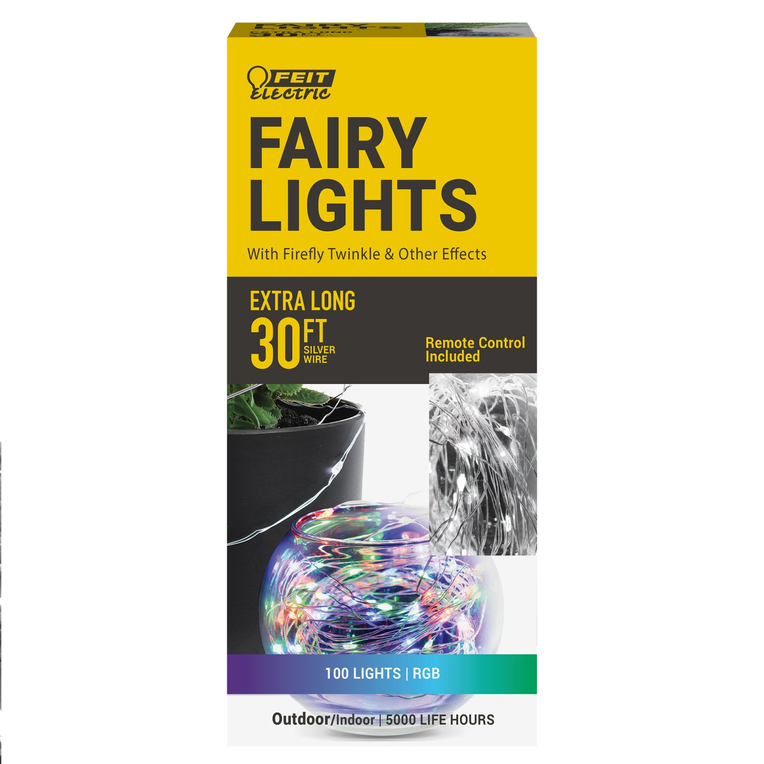 30 ft. Silver Wire RGB Fairy String Light