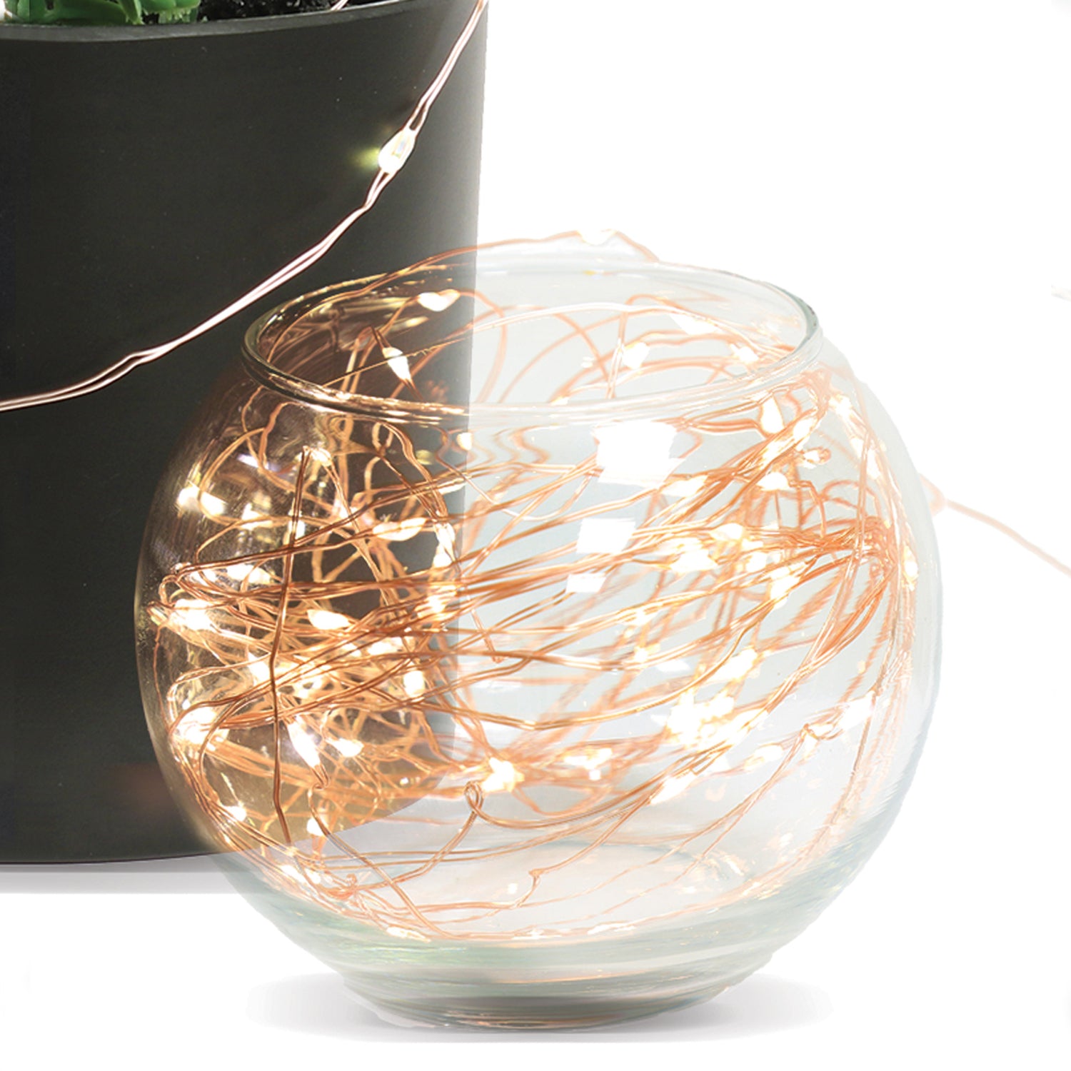 30 ft. Rose Gold Wire Fairy String Lights