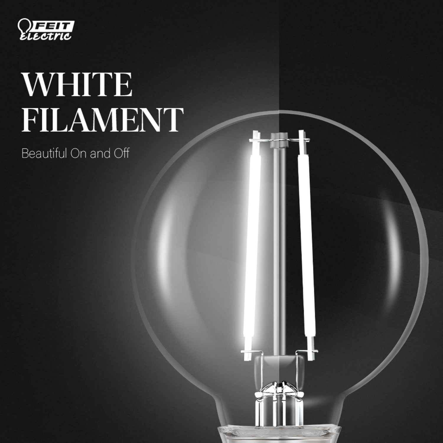 3.8W (40W Replacement) Daylight (5000K) G16 1/2 Globe Shape (E12 Base) Exposed White Filament LED Bulb (2-Pack)