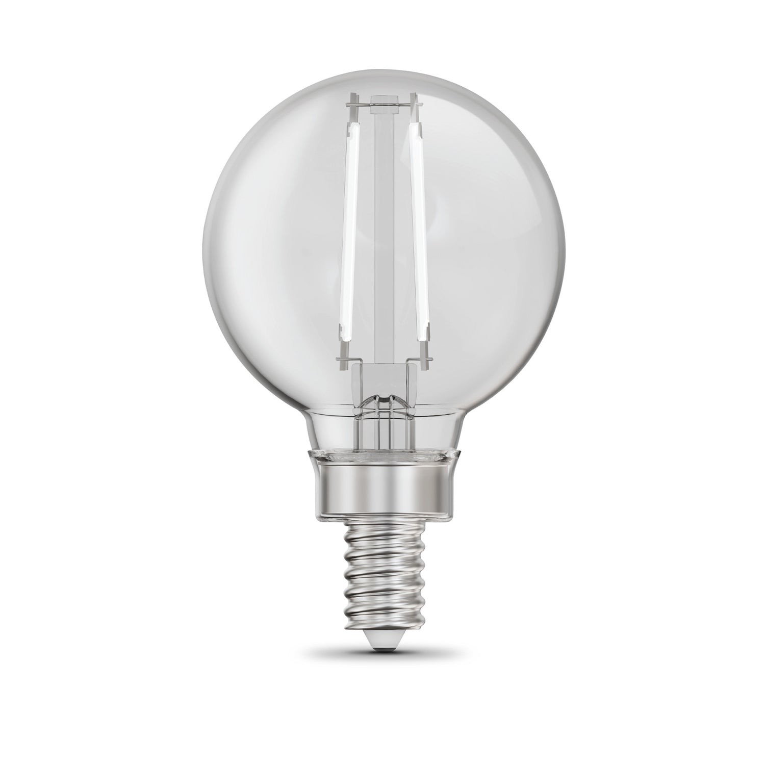 3.8W (40W Replacement) Daylight (5000K) G16 1/2 Globe Shape (E12 Base) Exposed White Filament LED Bulb (2-Pack)