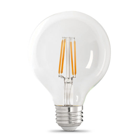 12W (100W Replacement) Soft White (2700K) E26 Base G25 Dimmable Filament LED (3-Pack)