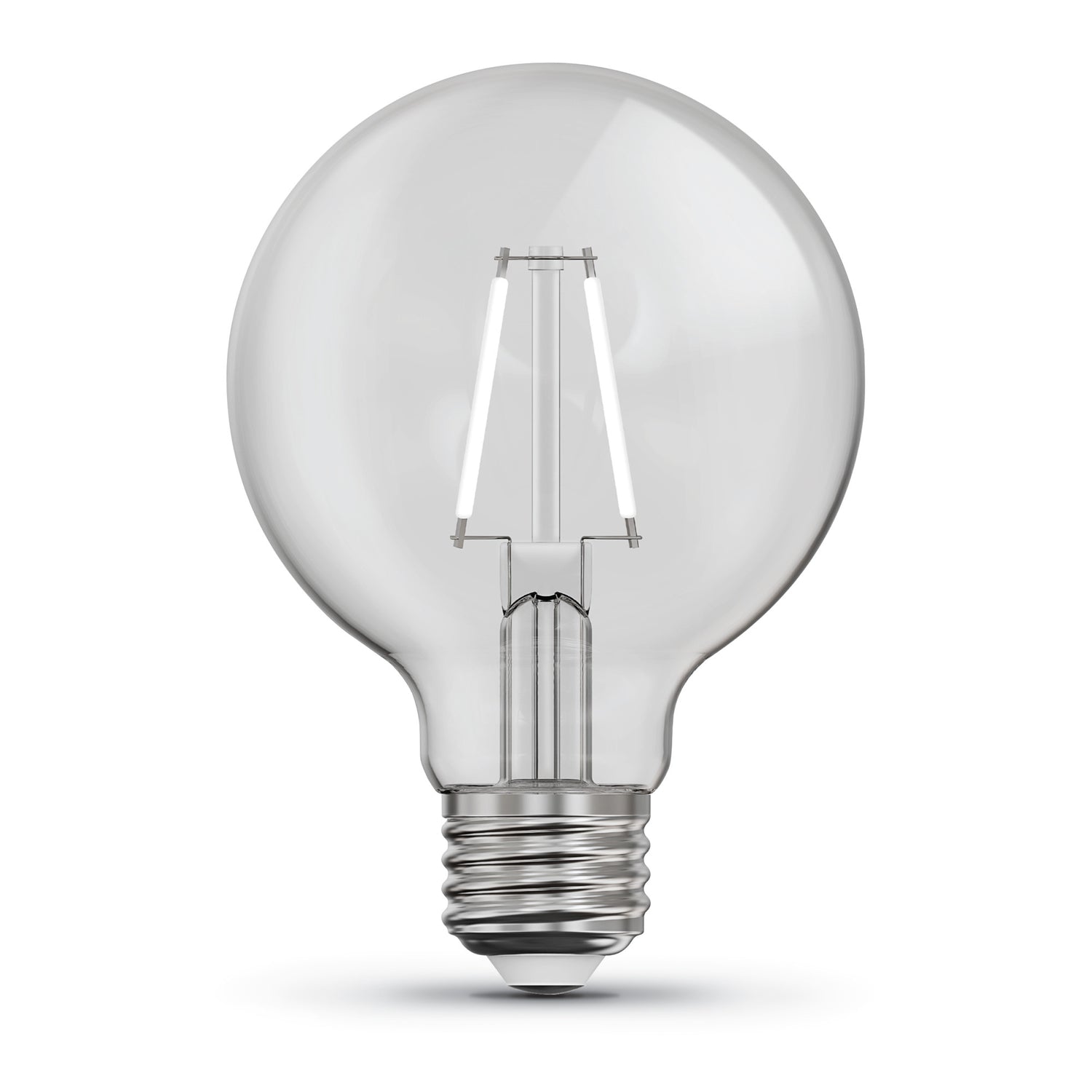 3.8W (40W Replacement) Soft White (2700K) Globe Shape (E26 Base) Exposed White Filament LED Bulb (3-Pack)