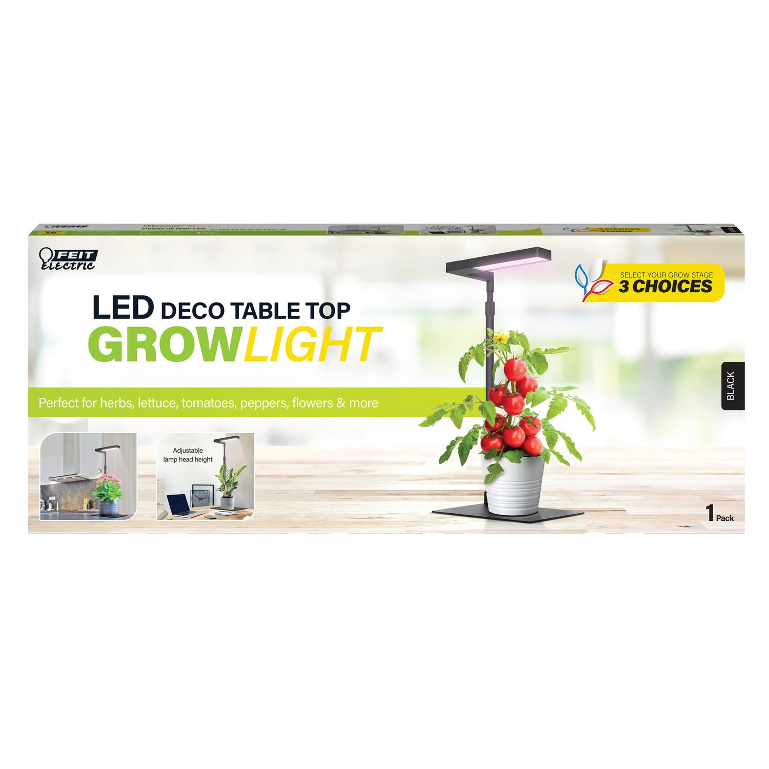 17 in. Black Finish Tabletop LED Grow Light