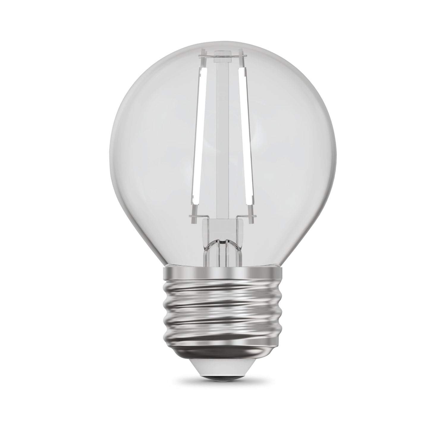 5.5W (60W Equivalent) True White (3500K) G16 1/2 Globe Shape (E26 Base) Exposed White Filament LED Bulb (2-Pack)