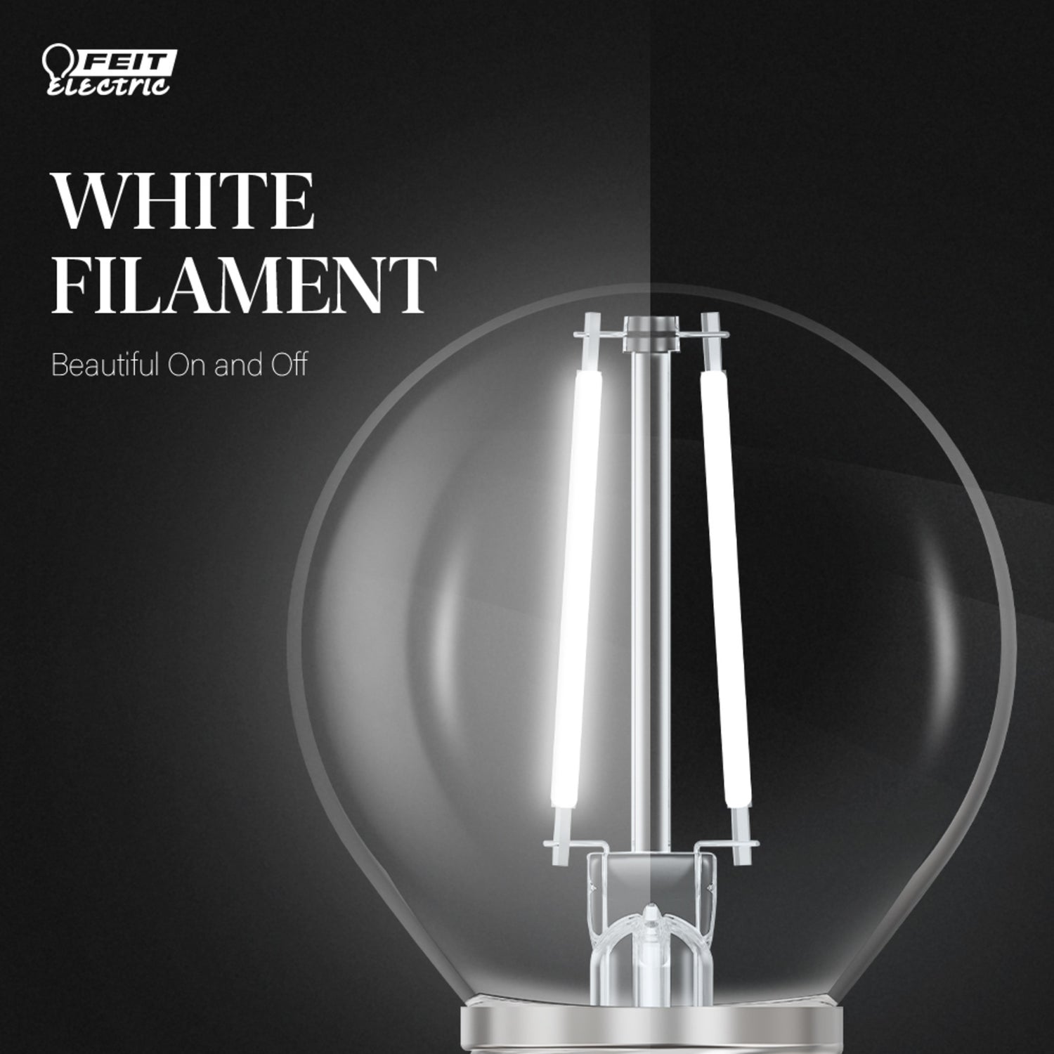 5.5W (60W Replacement) Daylight (5000K) G16 1/2 Globe Shape (E26 Base) Exposed White Filament LED Bulb (2-Pack)