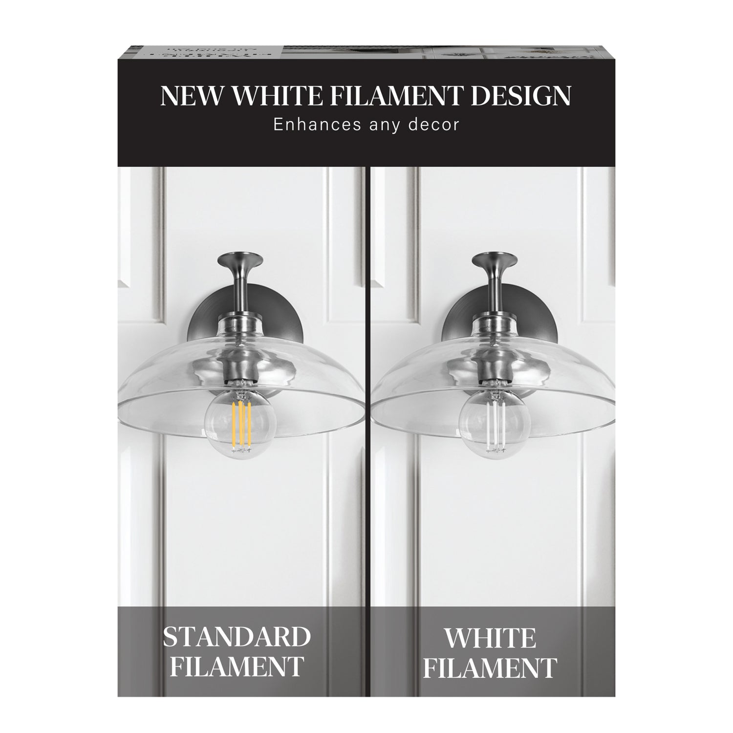 5.5W (60W Replacement) Daylight (5000K) G16 1/2 Globe Shape (E26 Base) Exposed White Filament LED Bulb (2-Pack)