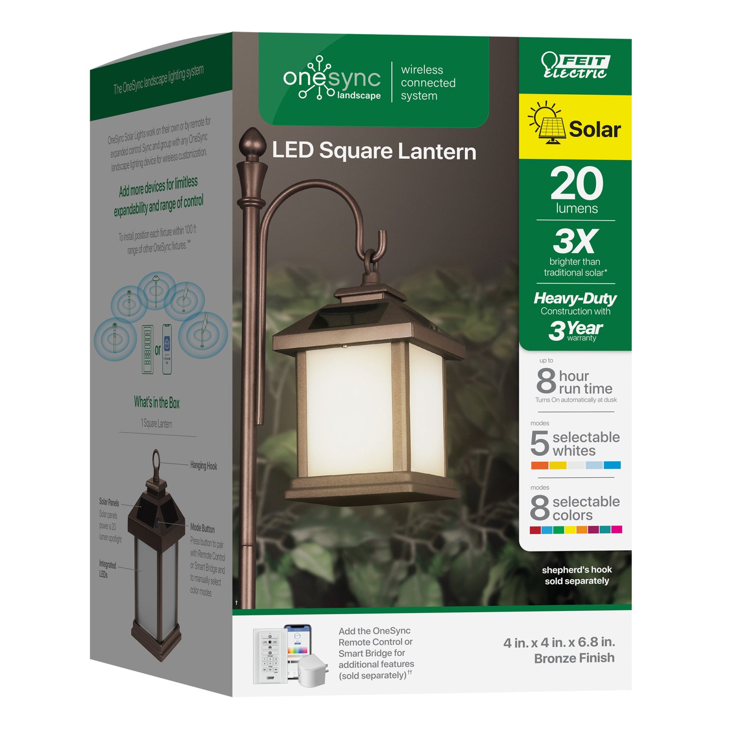 OneSync Landscape LED Square Solar Lantern