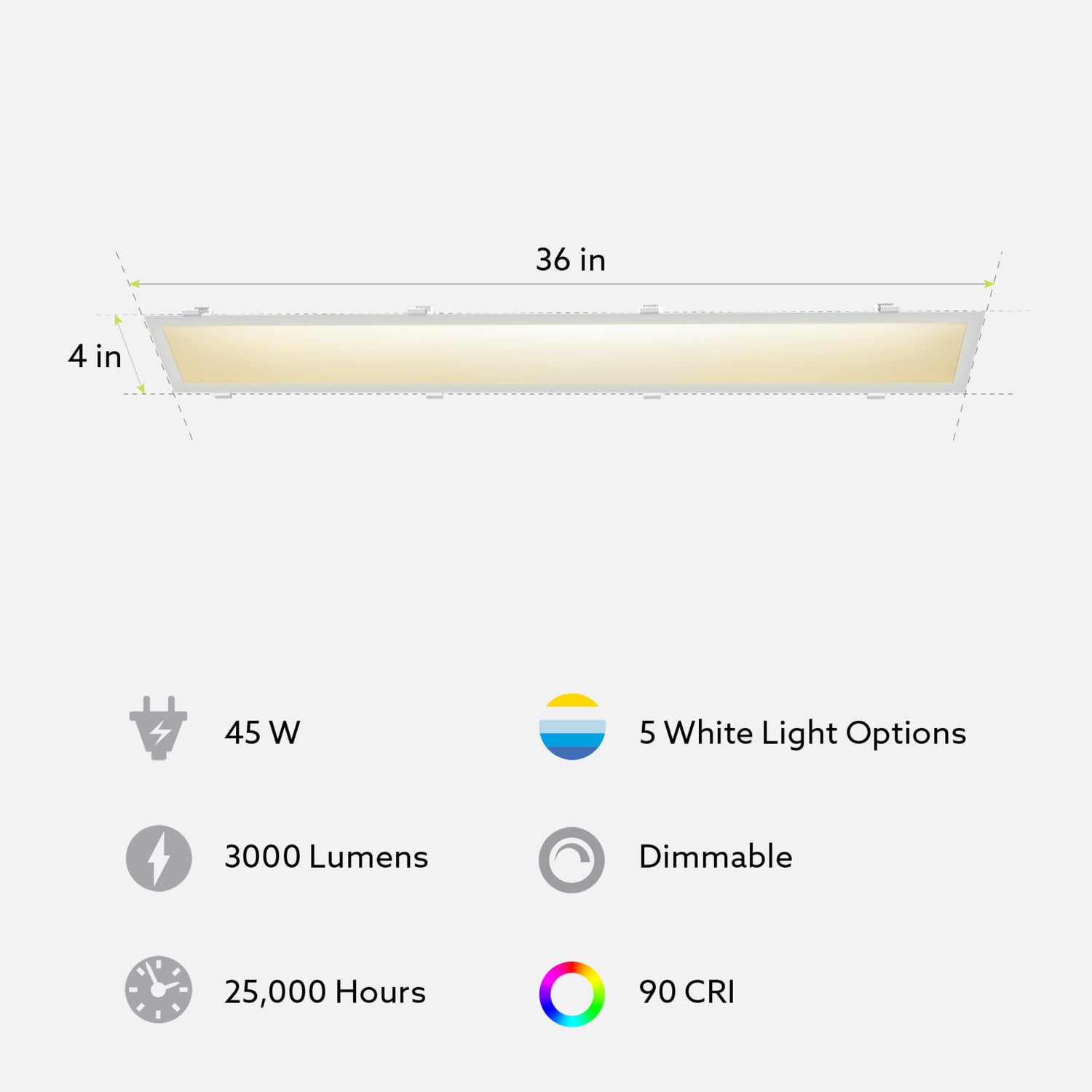 3 ft. 45W (150W Replacement) Adjustable White Linear LED Canless Recessed Downlight