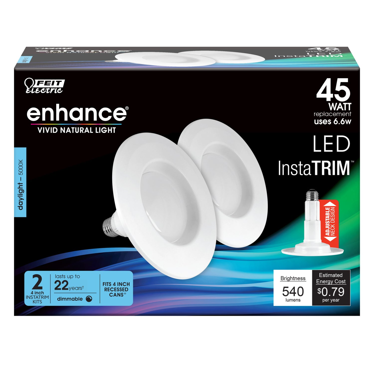 InstaTrim 4 in. Daylight Integrated LED Recessed Downright (2-pack)