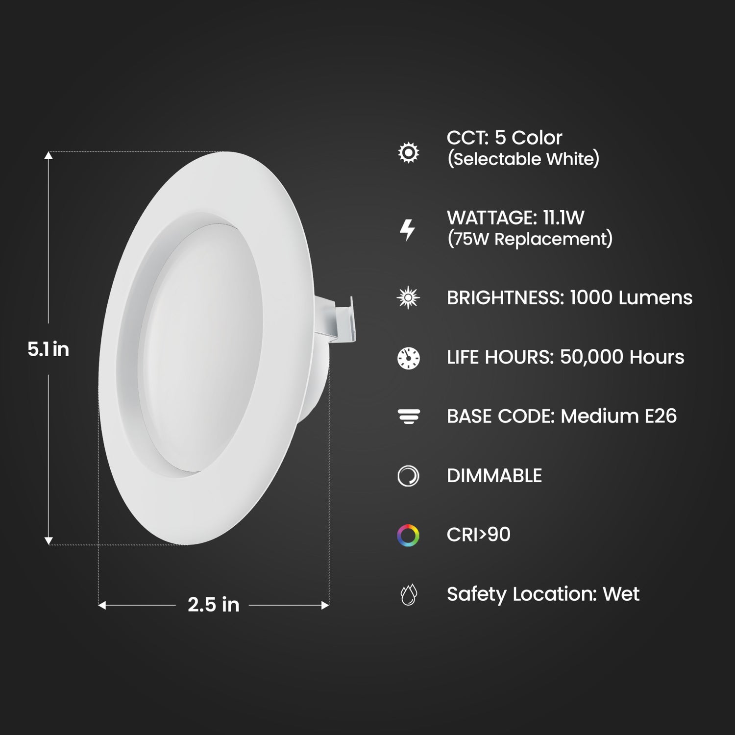 4 in. 75W Replacement Adjustable White Enhance Dimmable LED Recessed Downlight