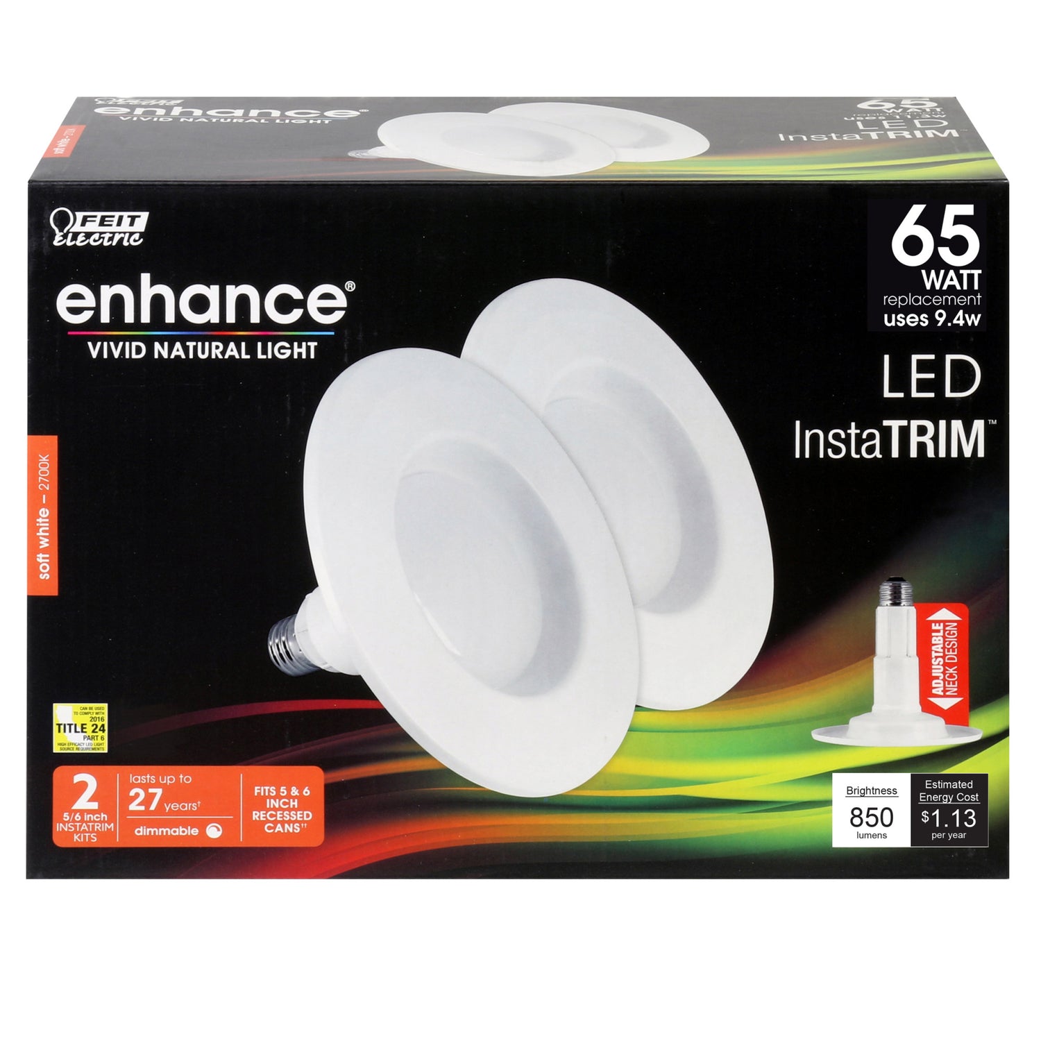 InstaTrim 5/6 in. Soft White Integrated LED Recessed Downright (2-pack)