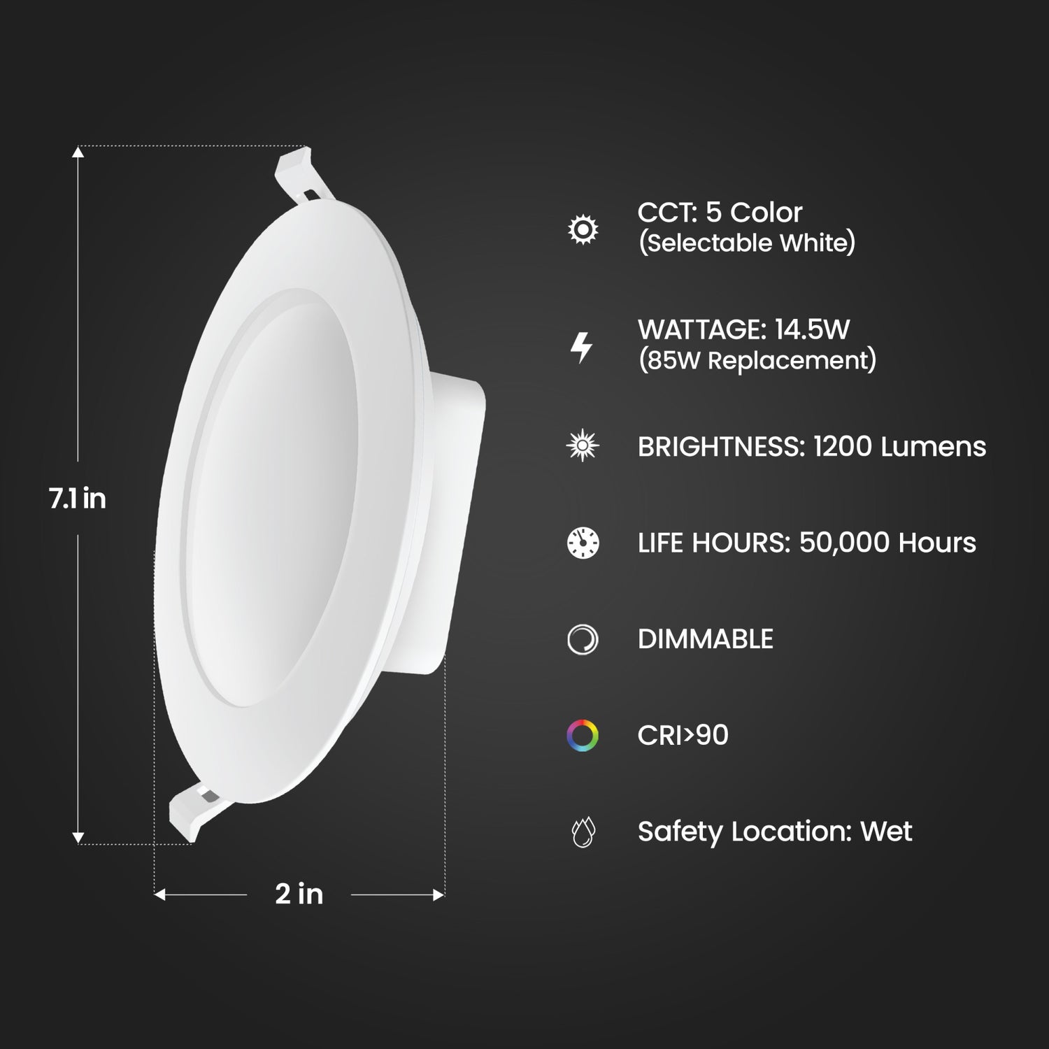 6 in. 85W Replacement Adjustable White Enhance High Output Integrated J-Box Recessed LED Downlight (4-Pack)