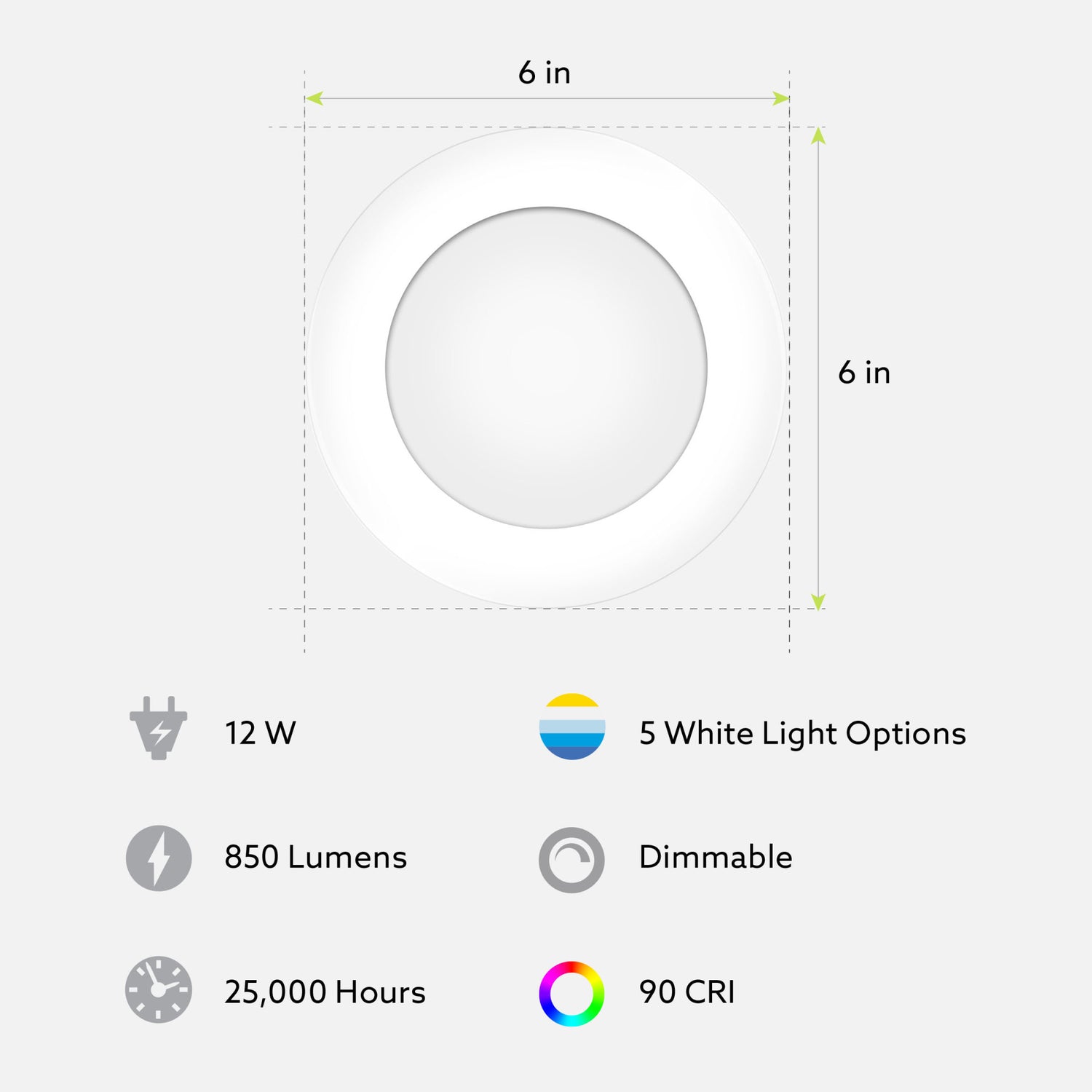 6 in. Quick Connect LED Canless Recessed Downlight Add-on