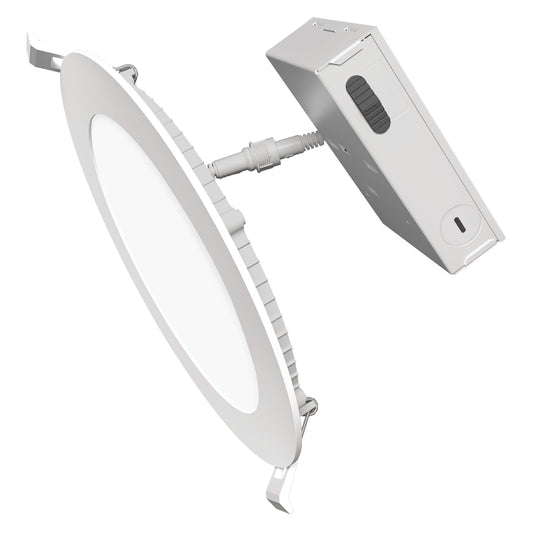 6 in. 10.25W (65W Replacement) Adjustable White Canless LED Recessed Lights with Battery Backup