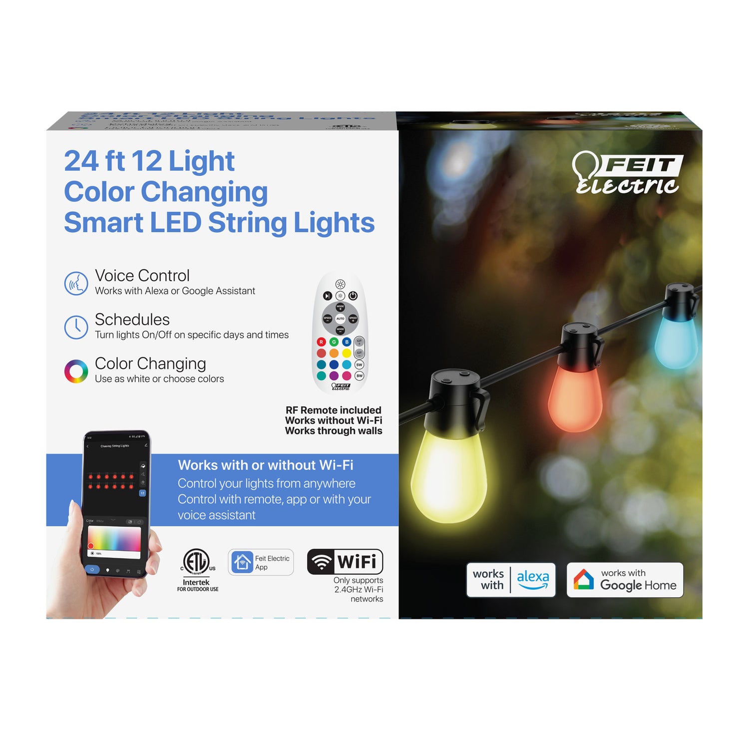 24 ft. Color Changing Smart LED String Lights