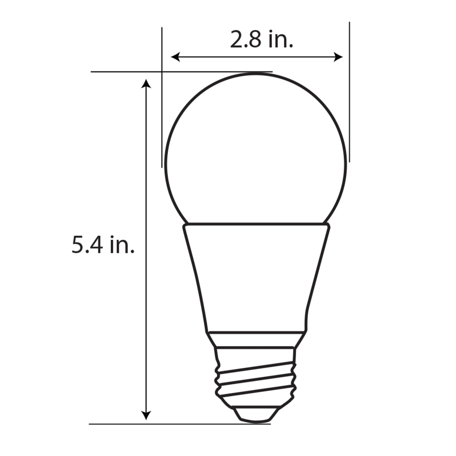 33W (300W Replacement) Bright White (3000K) E26 Base A23 High Output LED