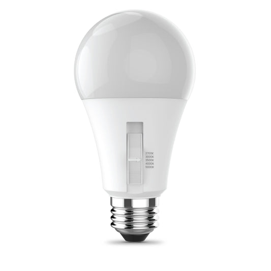 7/15/23W (50/75/150W Replacement) Adjustable White E26 Base A19 Non-Dimmable 3-Way Switch LED Bulb