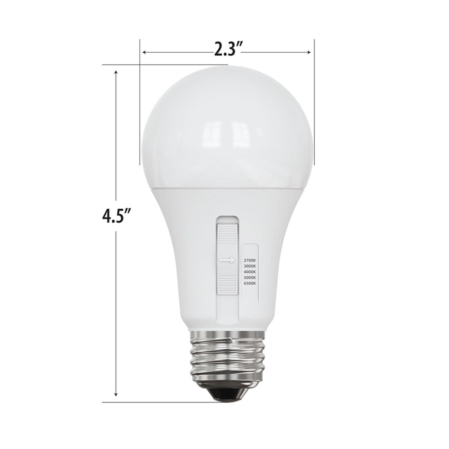 8.8W (60W Replacement) Adjustable White E26 Base A19 Dimmable LED Bulb (4-Pack)