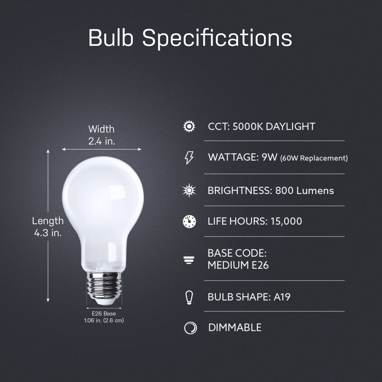 60W Equivalent A19 Color Selectable LED Bug Light