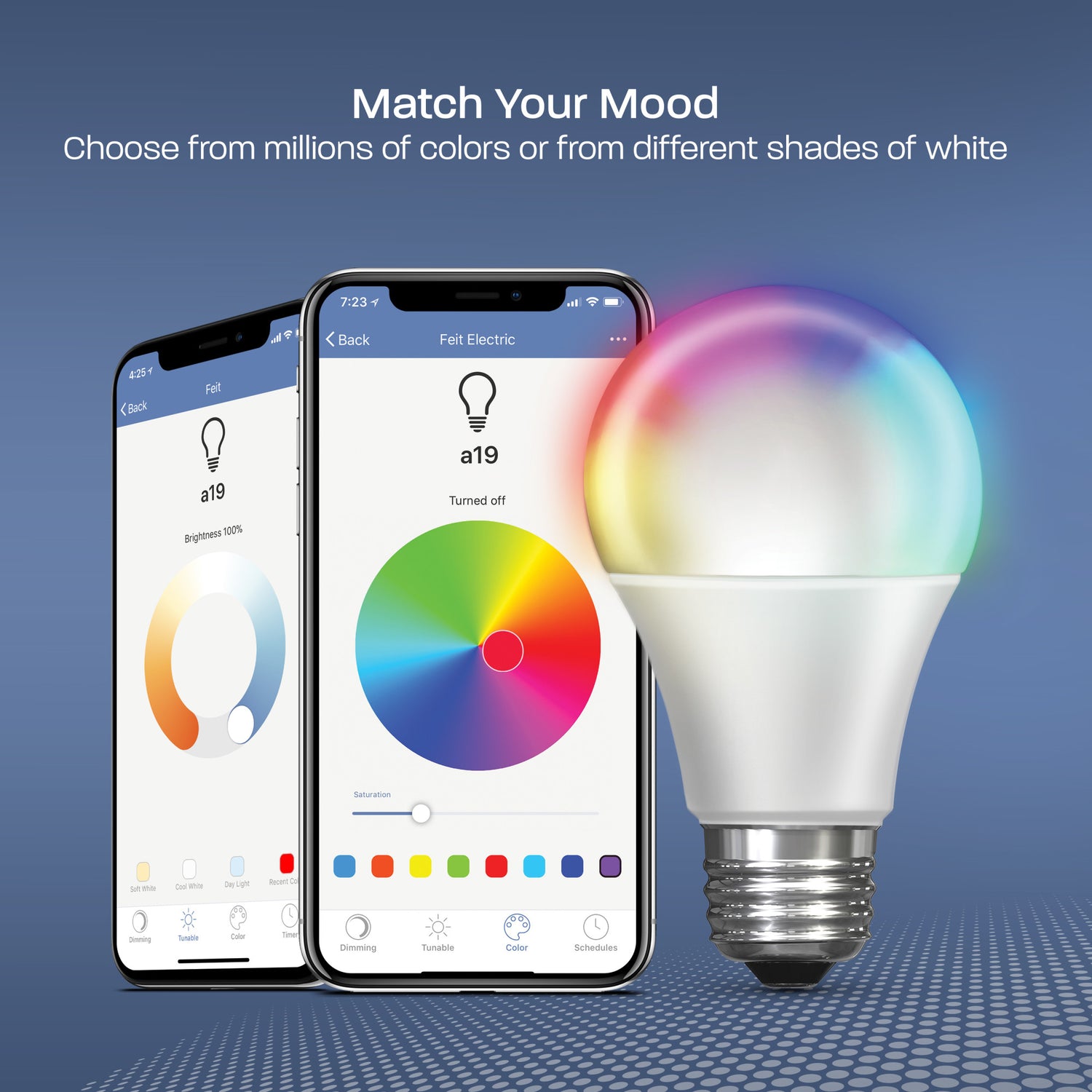 9W (60W Replacement) Color Changing RGBW A19 Alexa Google Smart Wi-Fi Bulb