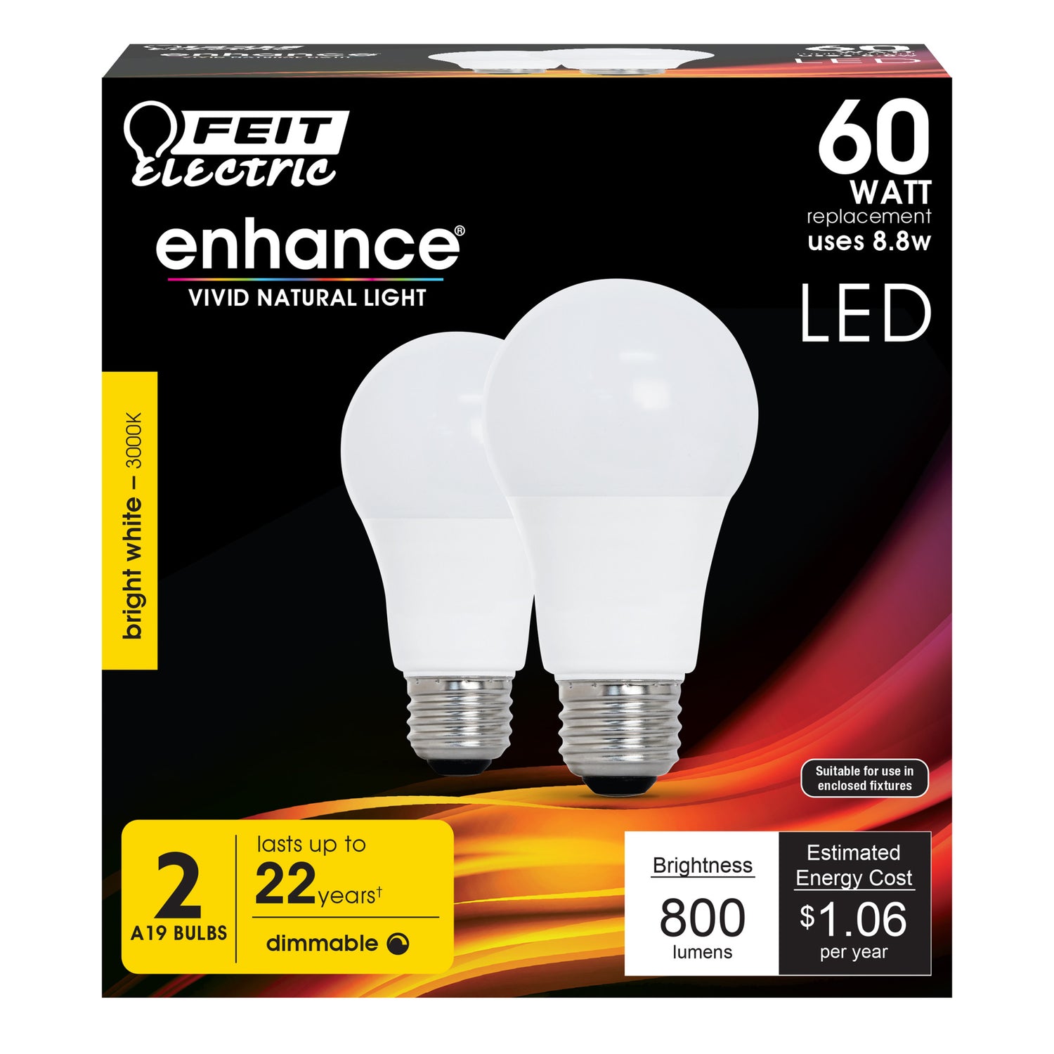 800 Lumens 3000K Dimmable LED