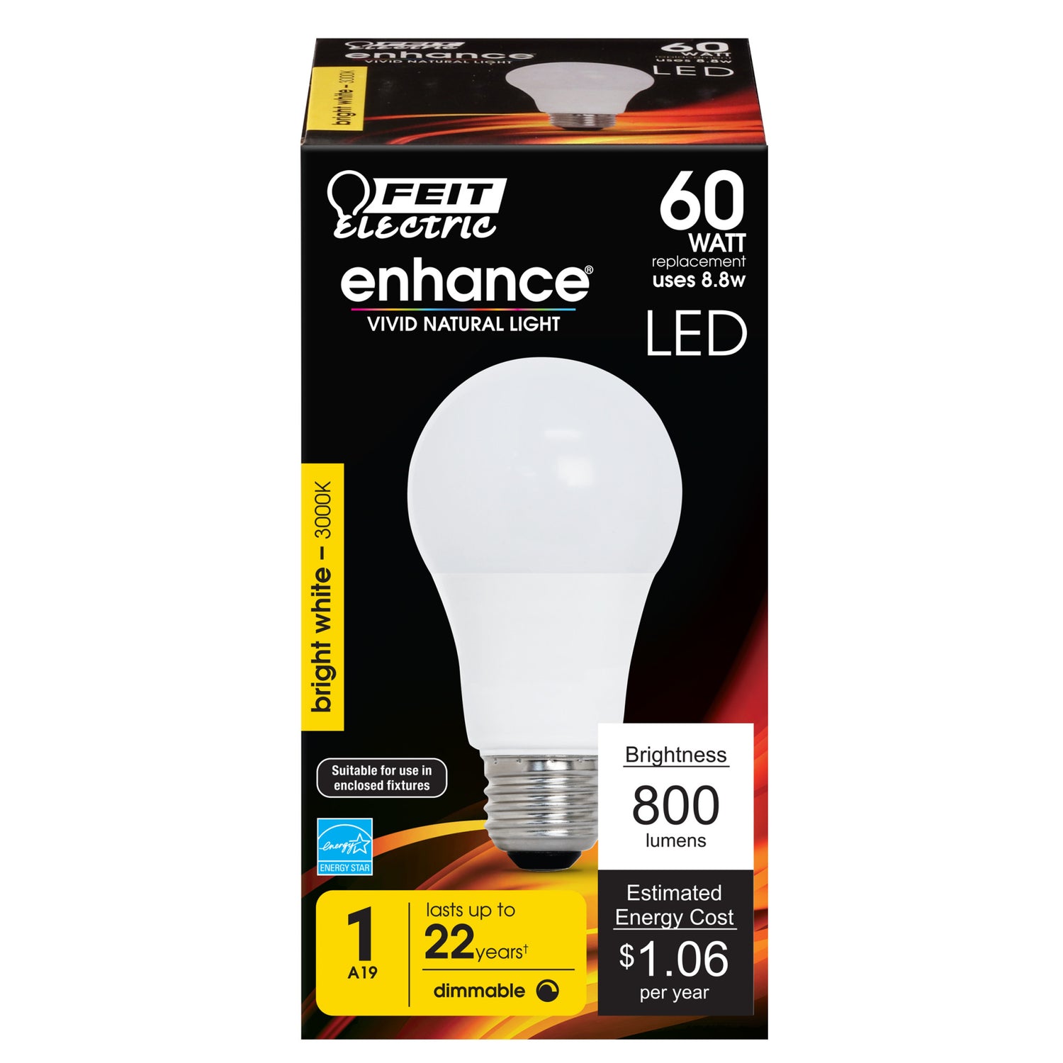 800 Lumens 3000K Dimmable LED