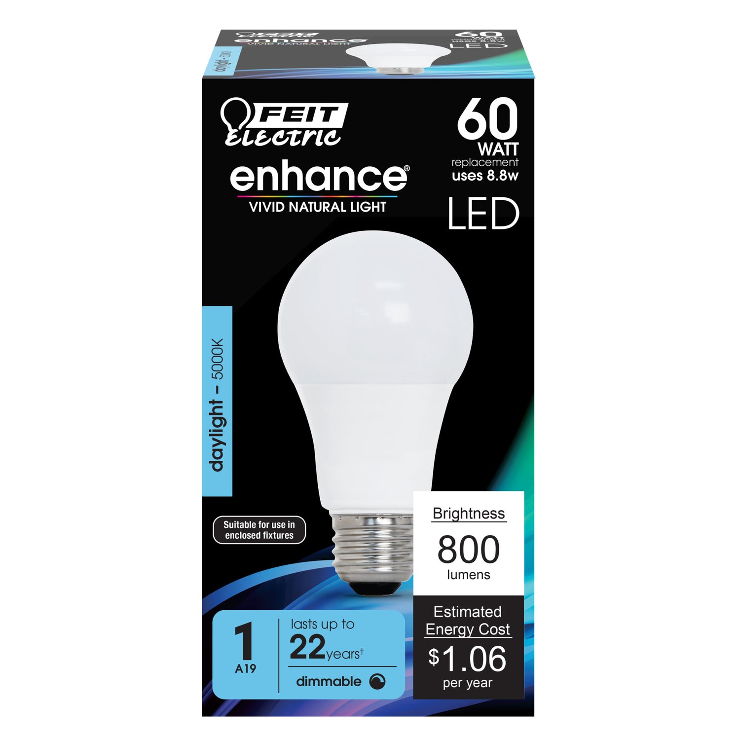 800 Lumens 5000K Dimmable LED