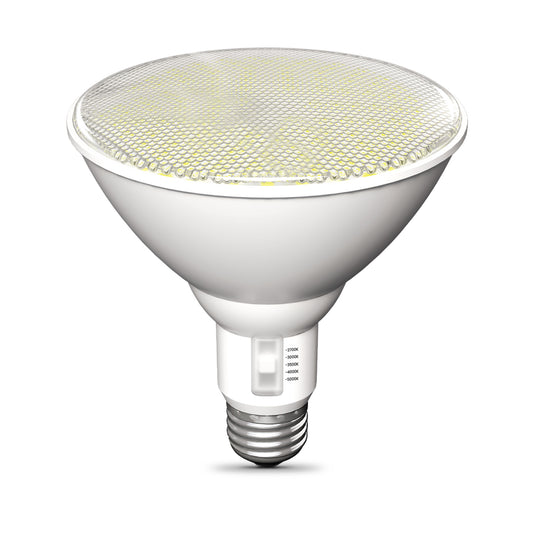 55W (325W Replacement) Adjustable White E26 Base PAR38 High Lumen Non-Dimmable LED