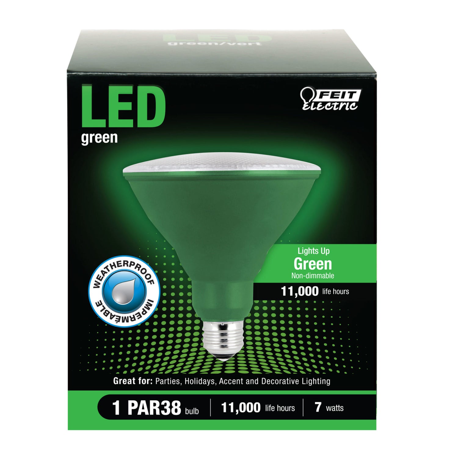 Green PAR38 Non-Dimmable LED Reflector Light Bulb (24-Pack)