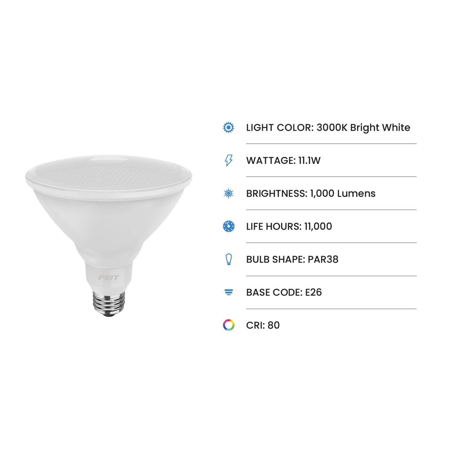 14W (90W Replacement) Bright White (3000K) PAR38 Reflector LED Light Bulb (2-Pack)