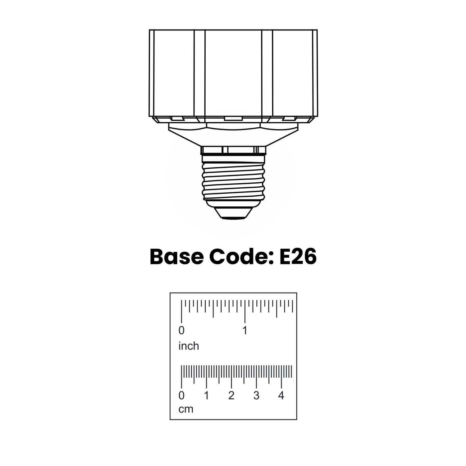 36W (65W Replacement) Daylight (6500K) PL E26/E39 Base Quad Tube LED Bulb