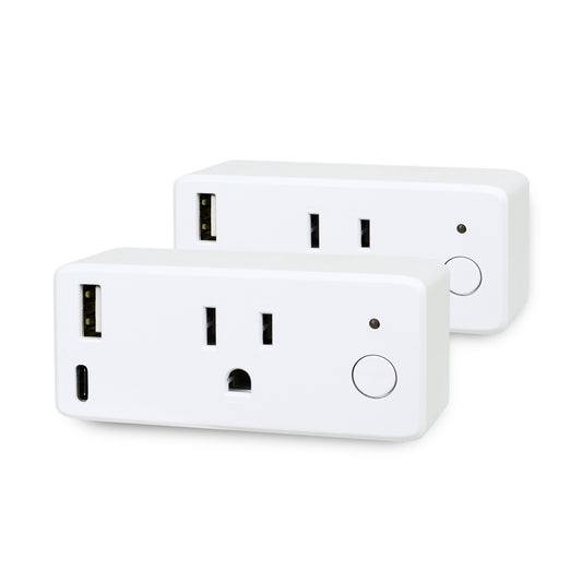 Smart Wi-Fi Plug with USB-A and USB-C Port (2-Pack)