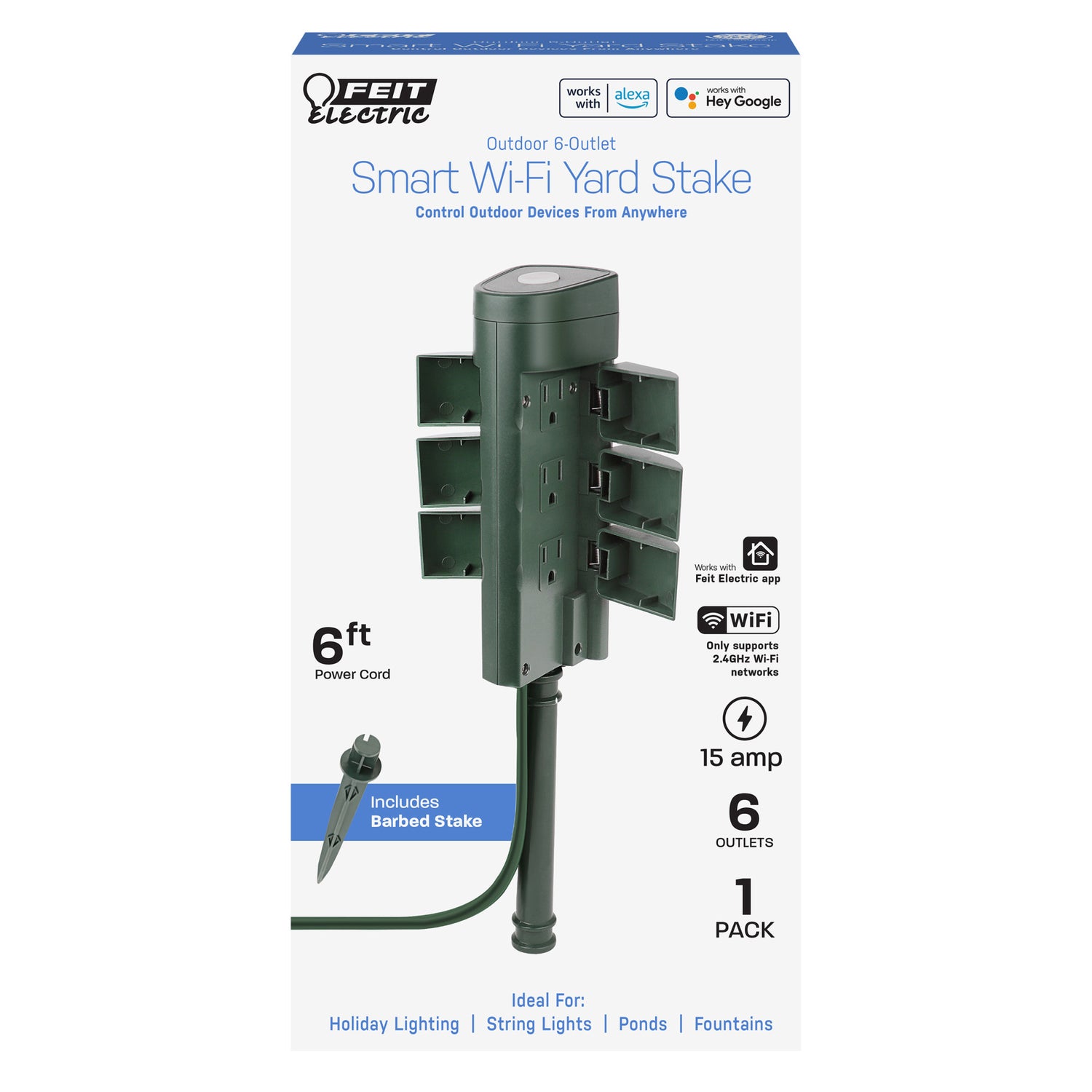 Six Outlet Outdoor Stake Wi-Fi Smart Plug