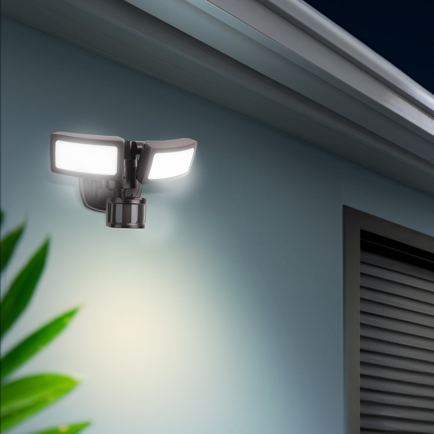 10.5 in. Bronze LED Flood Light with Motion Sensor