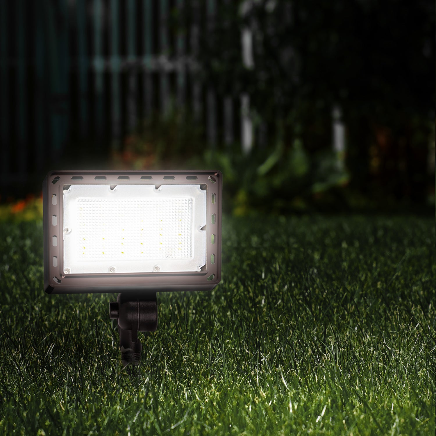 3000/2000/1000 Lumens Bright White (4000K) Commercial Flood Light, Bronze