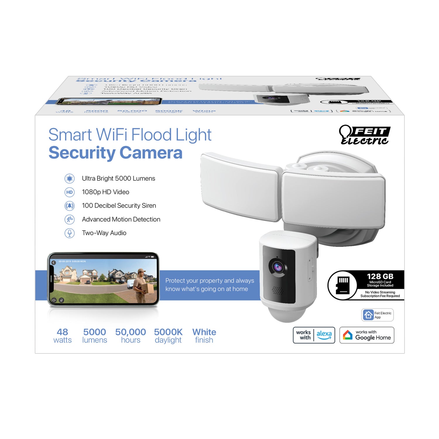 LED Smart Security Flood Lights With Camera