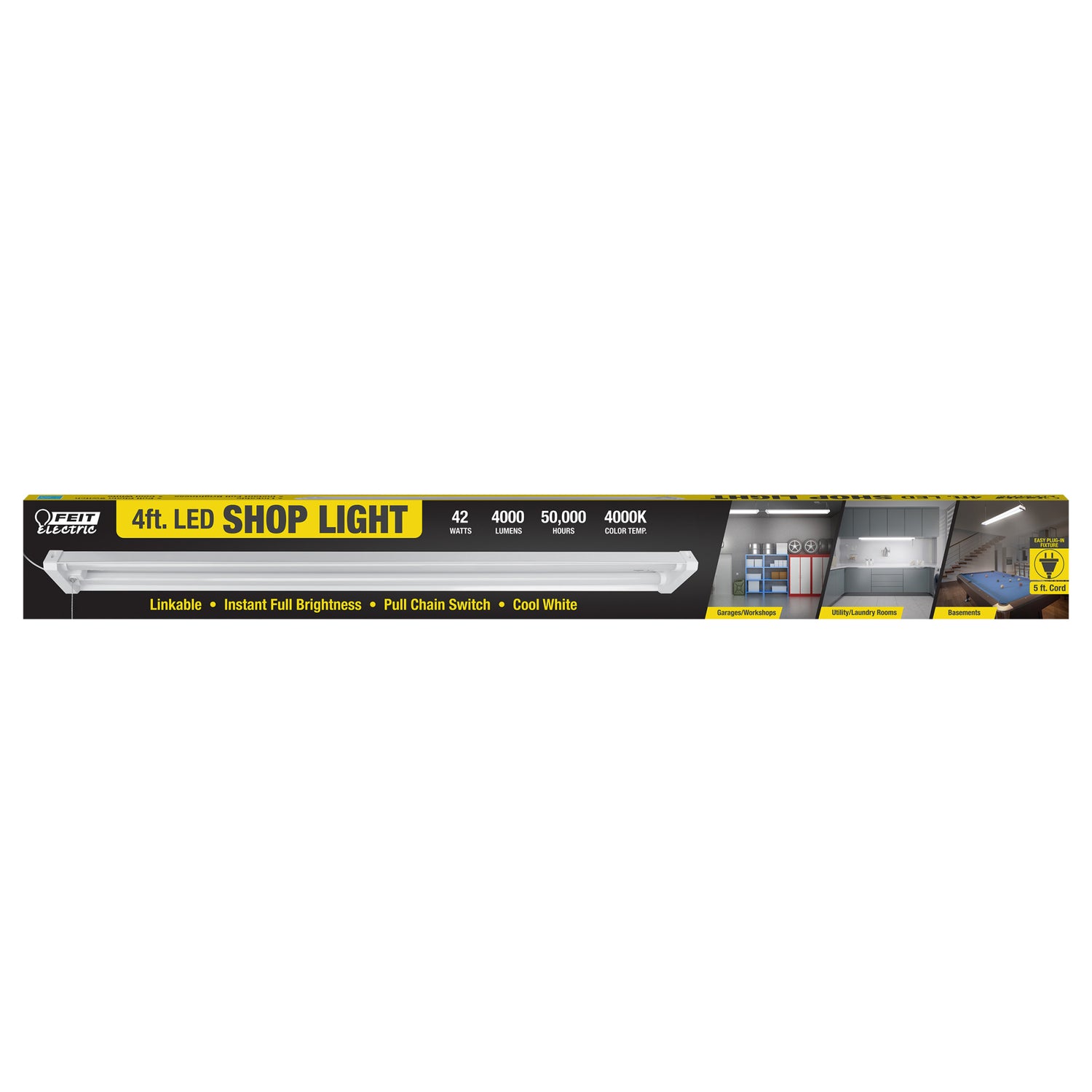 4 ft. Cool White (4000K) LED Shop Light