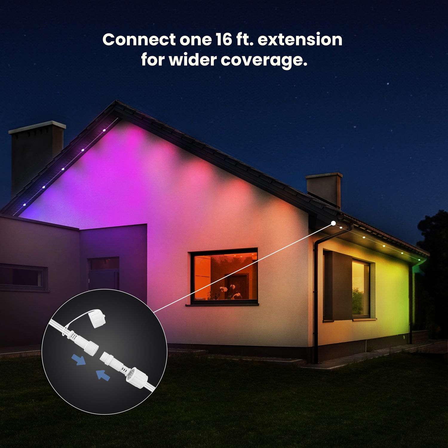 100 ft. Smart Color Changing Permanent Outdoor LED String Lights