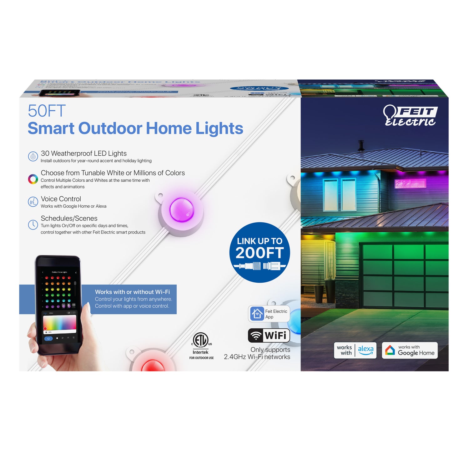 50 ft. Smart Permanent Outdoor Lights