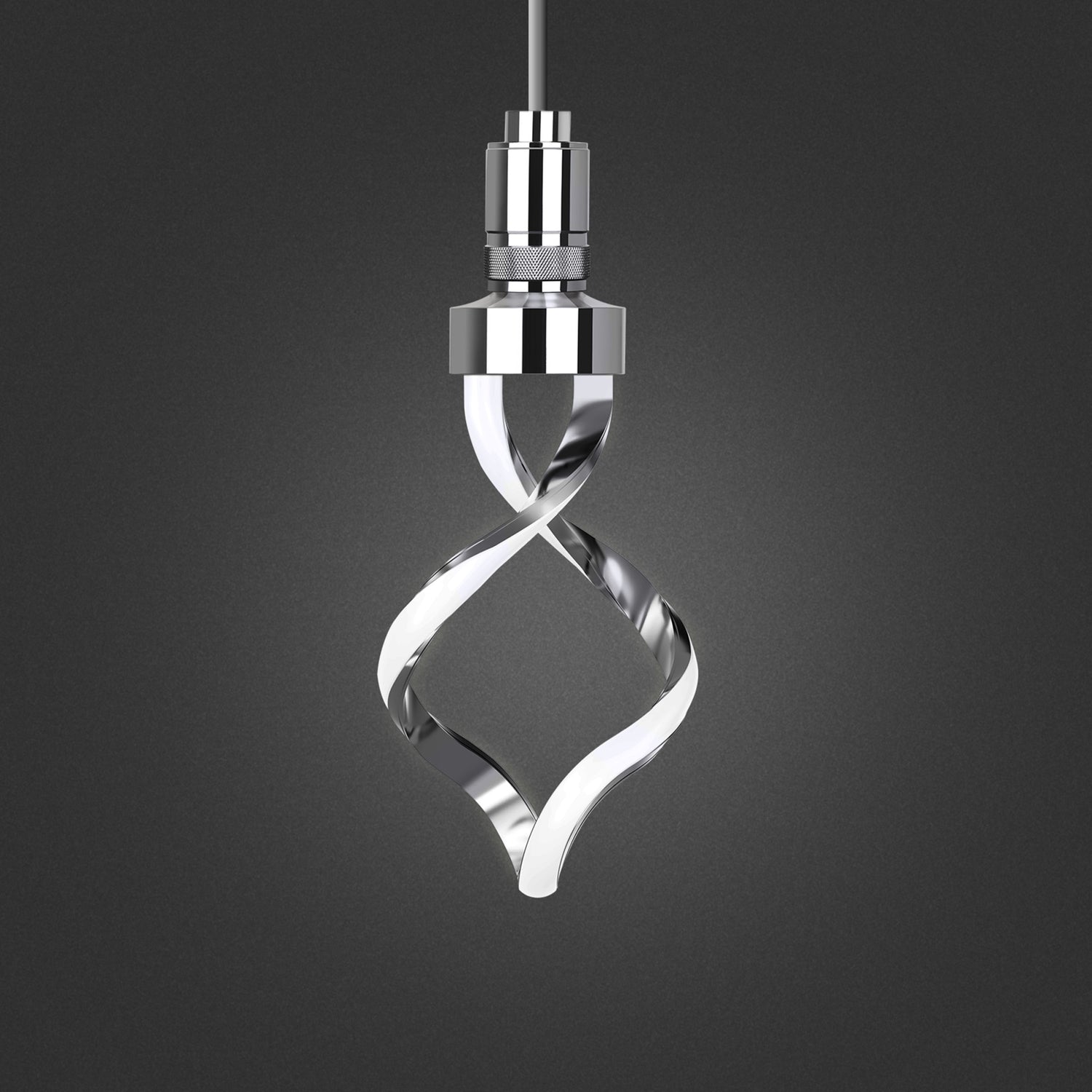 5.5W Bright White (3000K) Chrome LED Helix Bulb