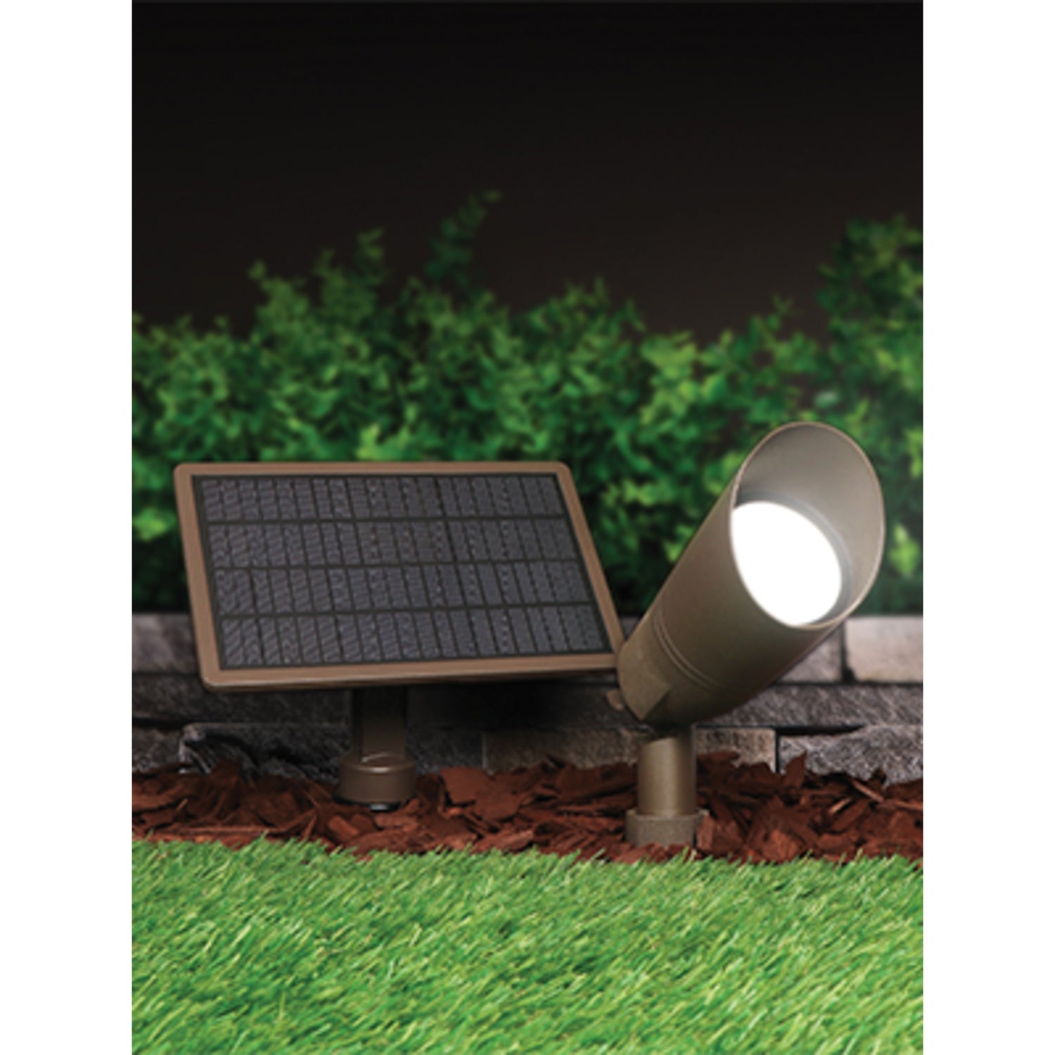 8 in. Bronze OneSync Landscape High Output LED Solar Spotlight