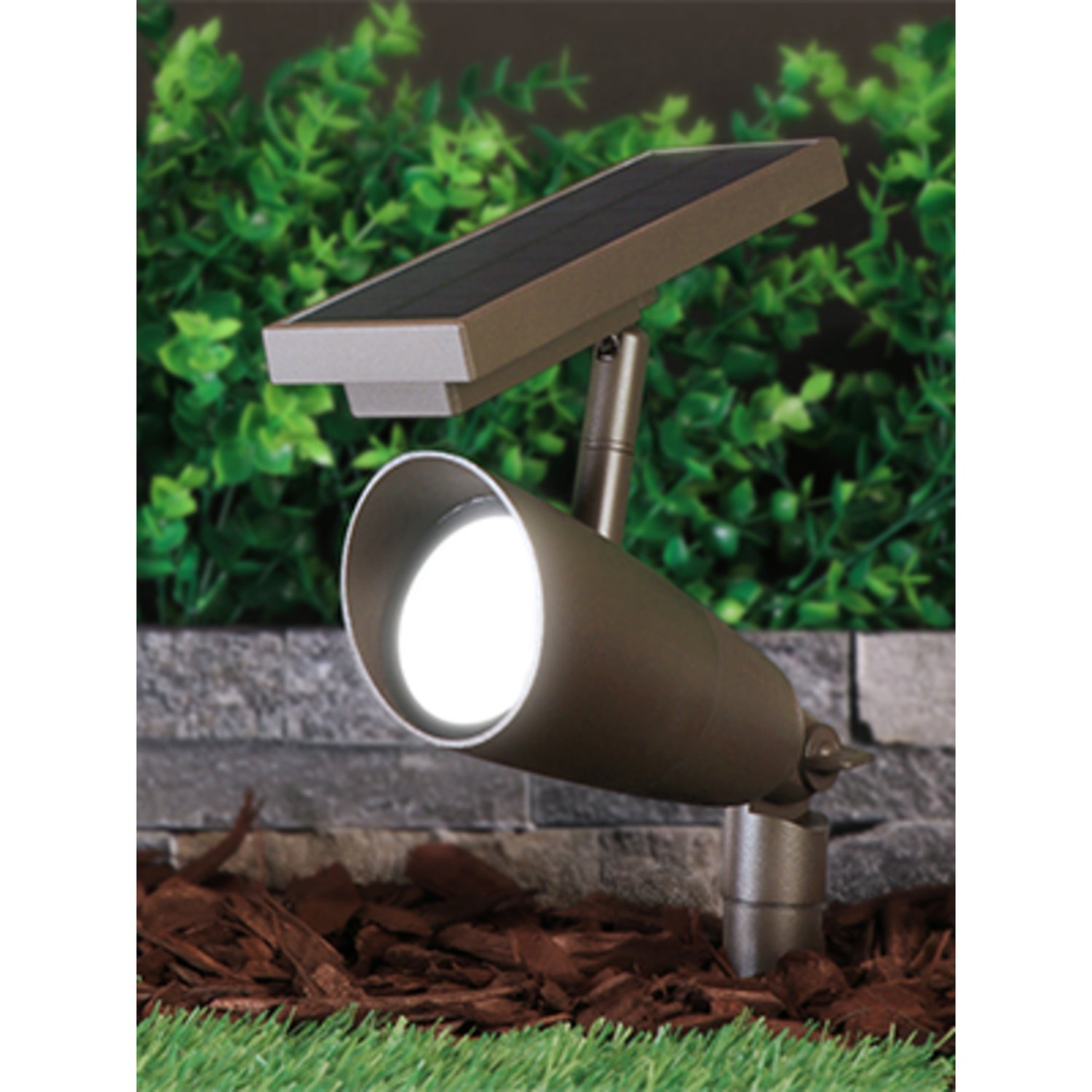 8 in. OneSync Landscape Bronze Solar Spotlight