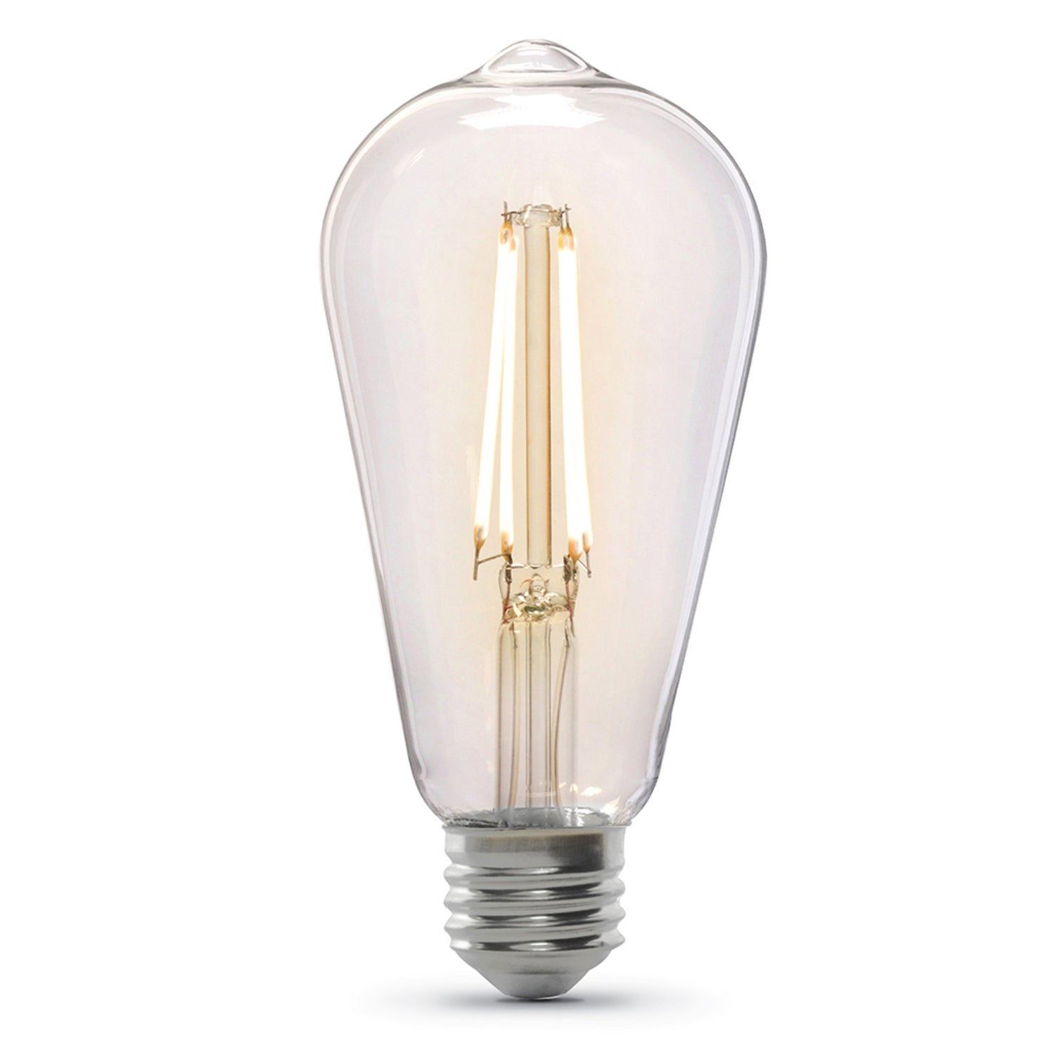 5.5W (25W Replacement) ST19 E26 Dimmable Straight Filament Clear Glass Vintage Edison LED Light Bulb, Soft White (2-Pack)