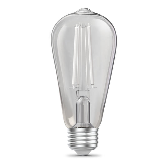 16.5W (100W Replacement) Soft White (2700K) E26 Base ST19 LED White Filament Bulb (2-Pack)